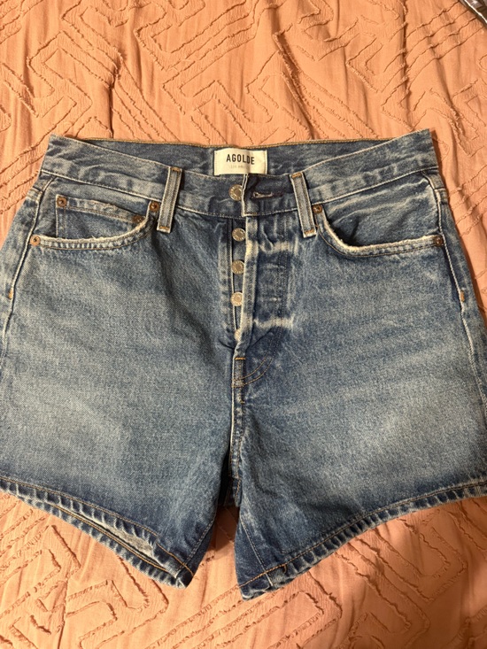 Agolde Pants - Agolde Light Blue High-Rise Denim Shorts